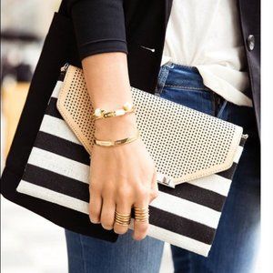 Stella & Dot Black and White Large Clutch - New
